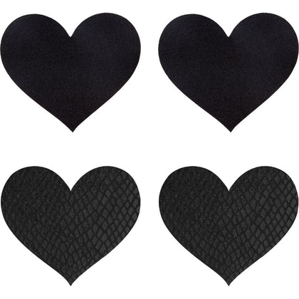 Sensual Delights Black Heartbeat Nipple Covers: Premium Adhesive Nipple Covers for Alluring Style and Confidence - Model ND-789, Unisex, Nipple Stimulation, Black - Adult Naughty Store