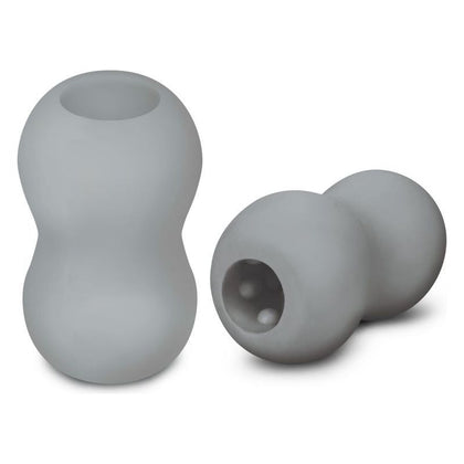 ZOLO Gray Mini Double Bubble Squeezable & Textured Stroker - Model ZM-001: A Sensual Male Pleasure Toy for Unforgettable Moments of Intimacy