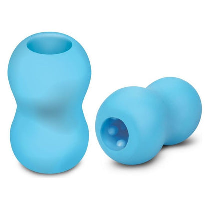 Sensuelle ZOLO Blue Mini Double Bubble Squeezable & Textured Stroker - The Ultimate Men's Pleasure Companion for Sensational Penile Stimulation - Model ZB-1001 - Blue