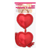 PassionProvocateur Reusable Red Heart Tassels Nipple Pasties - Model NP-69: Sensual Delight for Alluring Nipple Play - Red - Adult Naughty Store