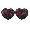 Introducing the Passionate Pleasures Seductive Satin Red Diamond Heart Nipple Pasties - Model RDP-001 - Women's Sensual Nipple Stimulation - Red - Adult Naughty Store