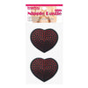 Introducing the Passionate Pleasures Seductive Satin Red Diamond Heart Nipple Pasties - Model RDP-001 - Women's Sensual Nipple Stimulation - Red - Adult Naughty Store