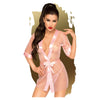 Seductive Intimates Midnight Mirage Pale Pink Sensual Mesh Kimono Set