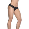 Introducing the Sensual Secrets Lace Affair Crotchless Thong - Model X123 - Women's Open Crotch Lingerie - Black.