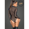 Seductive Intimates XYZ123 Zipped Tulle Bodysuit - Women's Erotic Lingerie - Full Body Pleasure - Black - Adult Naughty Store