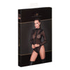 Seductive Intimates XYZ123 Zipped Tulle Bodysuit - Women's Erotic Lingerie - Full Body Pleasure - Black - Adult Naughty Store