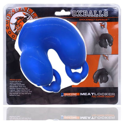 Oxballs Meatlocker Chastity Sheath Police Blue - The Ultimate Pleasure Prison - Adult Naughty Store