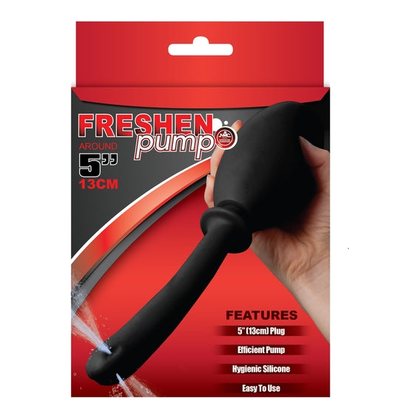 Freshen Intimate Pleasure Douche - Model 5SBD, Black Silicone, Unisex Anal and Vaginal Cleansing - Adult Naughty Store