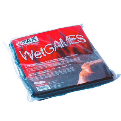 Luxurious Pleasure Sheets: SexMAX WetGAMES Vinyl Sheet in Black - Model 220, Unisex Pleasure, Waterproof, Easy Cleanup
