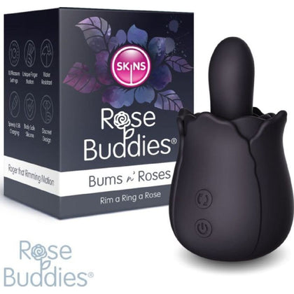 Skins Rose Buddies Bum N Roses Black - Silicone Anal Pleasure Pet for Unforgettable Sensations