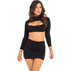 Seductive Pleasures Stop and Stare 2 Pc Skirt Set Black - Adult Naughty Store