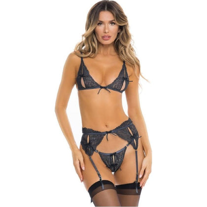 Introducing the Sensual Delights Lace 3-Piece Set - Model SLP-3X, for Women, Designed for Captivating Pleasure and Available in Alluring Black