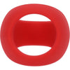 Introducing the Crimson Silicone Stirrup Cock Ring - Model ST35: Enhancing Pleasure and Performance for Him