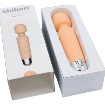 Indulge in Exquisite Sensations with the Shibari Mini Halo Wireless 20X Peach Vibrating Massager - Model H1 for Women - Peach