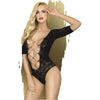 Revered Passion: Salute Me Teddy Black - Elegant string teddy for Women, Model Name: Salute Me, Gender: Female, featuring a captivating geometric rhombus pattern for heightened pleasure. - Adult Naughty Store