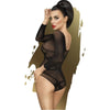 High On Love Coarse-Meshed Transparent Teddy Lingerie - Model Black: HOV-TED-BLK - For Women - Back and Curves Emphasizing Intimate Wear