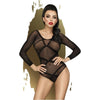 High On Love Coarse-Meshed Transparent Teddy Lingerie - Model Black: HOV-TED-BLK - For Women - Back and Curves Emphasizing Intimate Wear