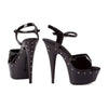 Sparkling Gems Rhinestone Platform Sandals - Black, 6