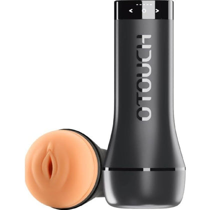 Introducing the LuxePleasure INSCUP 3 Telescopic Thrusting and Contraction Masturbator - Model: INSCUP 3, Unisex, Vaginal Stimulation, Grey