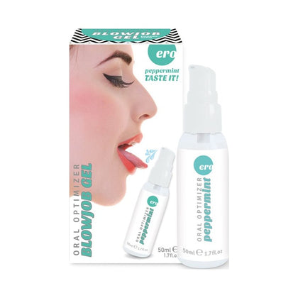 Ero Oral Optimizer Peppermint Blowjob Gel 50ml - Intensify Oral Pleasure with Model EO-PPB50 - Unisex Stimulating Gel for Enhanced Sensations in Mint Green - Adult Naughty Store