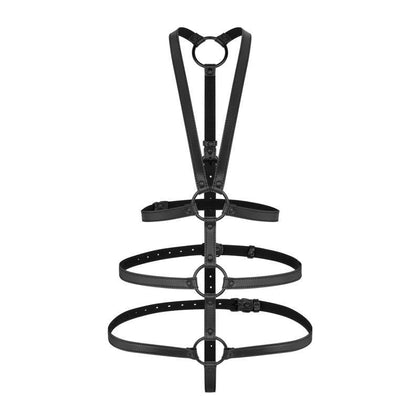 LuxeXtreme Vera Bondage Harness Model X112 for All Genders in Black: Exquisite BDSM Fantasy Accessory for Chest, Waist, and Hip Play