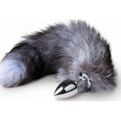 Introducing the Fox Tail No. 4 Silver Plug: Intimate Pleasure Experience for Advanced Users - Unisex Anal Toy in Silver with Faux Fur Tail
