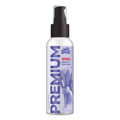 Wet Stuff Premium Anal Silicone Lubricant Pump Top 110g: Bare Back Elite Silicone Anal Lube 110g - LGBTQ+ - Clear