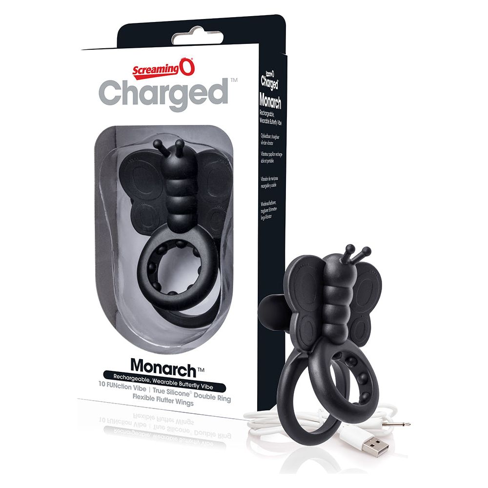 Charged Monarch Voooom Mini Vibe - Black: The Ultimate Wearable Butterfly Vibrator for Clitoral Stimulation