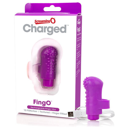 Introducing the Charged Fing O Purple - Powerful Waterproof Finger Vibrator for Intense Pleasure