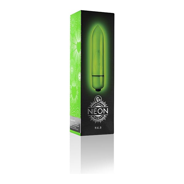 Rocks-Off RO-80mm Neon Halo Green Power Packed Pleasure Bullet for Intense Ecstasy