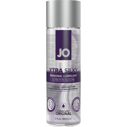 JO Xtra Silky Thin Silicone Lubricant - 2 Oz / 60 ml - Long-Lasting Formula for Hydrated Skin - Intensify Your Intimate Moments