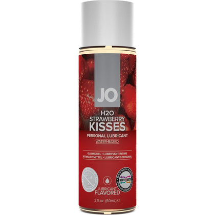 JO H2O Flavored 2 Oz / 60 ml Strawberry Kiss Water-Based Personal Lubricant for Intimate Pleasure - Enhance Foreplay with Delicious Strawberry Flavor