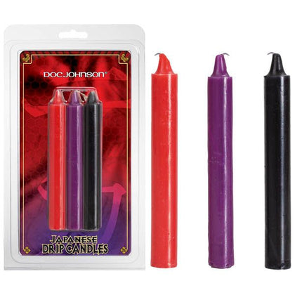 Sensual Pleasure Delights: Japanese Drip Candles - Model JDC-3 - Unisex - Skin-Safe Low-Temperature Paraffin Wax - Red, Purple, and Black Colors