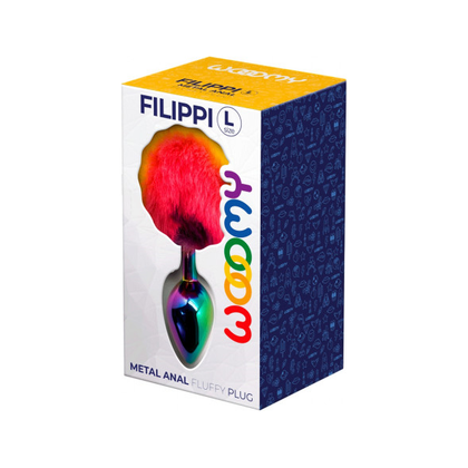 Filippi Fluffy Rainbow Metal Plug L - Sensational Pleasure for All Genders in Exquisite Metallic Delight - Adult Naughty Store