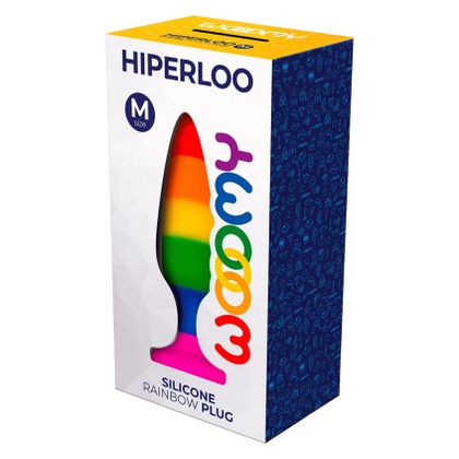 Introducing the Sensual Pleasures Hiperloo Silicone Rainbow Plug M: The Ultimate Anal Delight for All Genders! - Adult Naughty Store