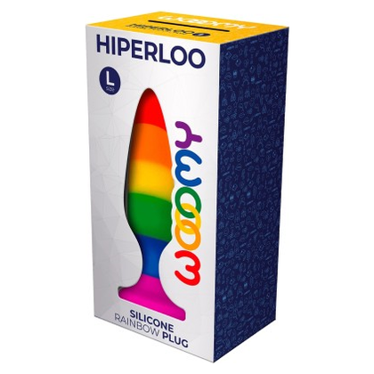 Introducing the Sensual Bliss Wooomy Hiperloo Silicone Rainbow Plug L: The Ultimate Pleasure for All Genders in Anal Play - Adult Naughty Store