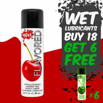 Wet® Flavored Lubricants - Erotic Accessory Sensation: Model Scented Pleasure 101 - Unisex Pleasure in Multiple Sensuous Flavours, Drenches Intimate Moments in Tempting Tastes