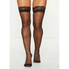 Love in Leather HOS2200 Black Sheer Lace Top Thigh High Stockings - Sensual Pleasure for All Genders