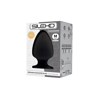 Introducing the SensualSilex Model 1 Medium Black Premium Dual Density Silicone Anal Plug - Adult Naughty Store