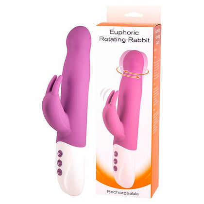 Seven Creations Euphoric Rotating Rabbit Vibrator - Model RC-23.4P - USB Rechargeable - Purple - For Women - G-Spot and Clitoral Stimulation