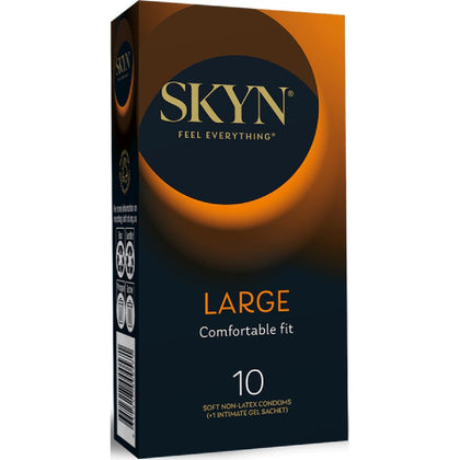 SKYN Large 10's Unisex Condoms Model Large 10's - Ultimate Intimate Comfort & Natural Elegance for All Genders, Designed for Enhanced Pleasure, Natural Colour