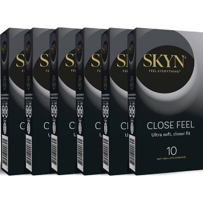SKYN Close Feel 10's Non-Latex Ultra-Smooth Lubricated Straight Fit Condom - Model 10 - Male/Female - Intimate Comfort - Natural Color