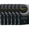 SKYN Close Feel 10's Non-Latex Ultra-Smooth Lubricated Straight Fit Condom - Model 10 - Male/Female - Intimate Comfort - Natural Color - Adult Naughty Store