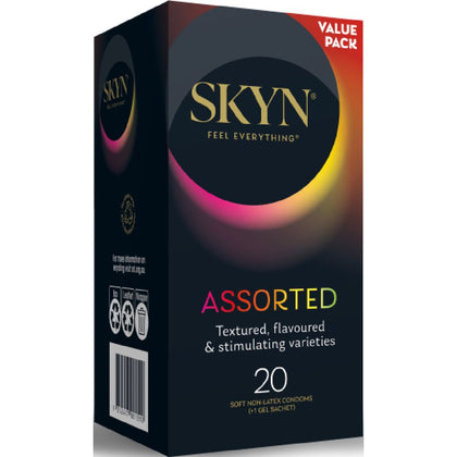 Skyn® Sensation Non-Latex Textured Condoms for Enhanced Intimacy - Skyn® Assorted 20's - Unisex - Various Flavoured & Textured - Natural