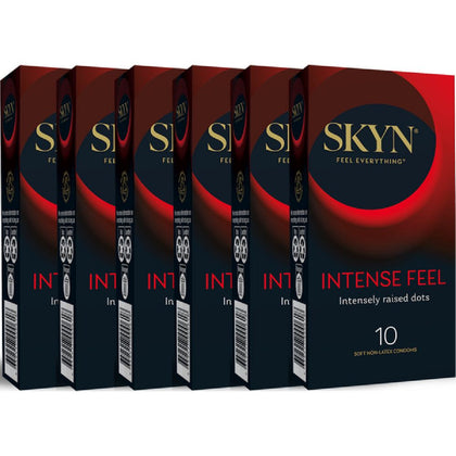 SKYNFEEL Intense Feel Wave Design Condoms - Model 53M Unisex Sexual Wellness Enhancer - Enhanced Stimulation, Natural