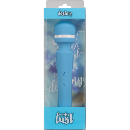 Wonderlust Destiny Blue Rechargeable Silicone Wand Vibrator for Women - Powerful 20 Function Pleasure Toy - Adult Naughty Store