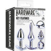 Pleasure Pro Luxe Collection Metal Butt Plug Kit Set Model M3X: Unisex Anal Pleasure, Glossy Black - Adult Naughty Store