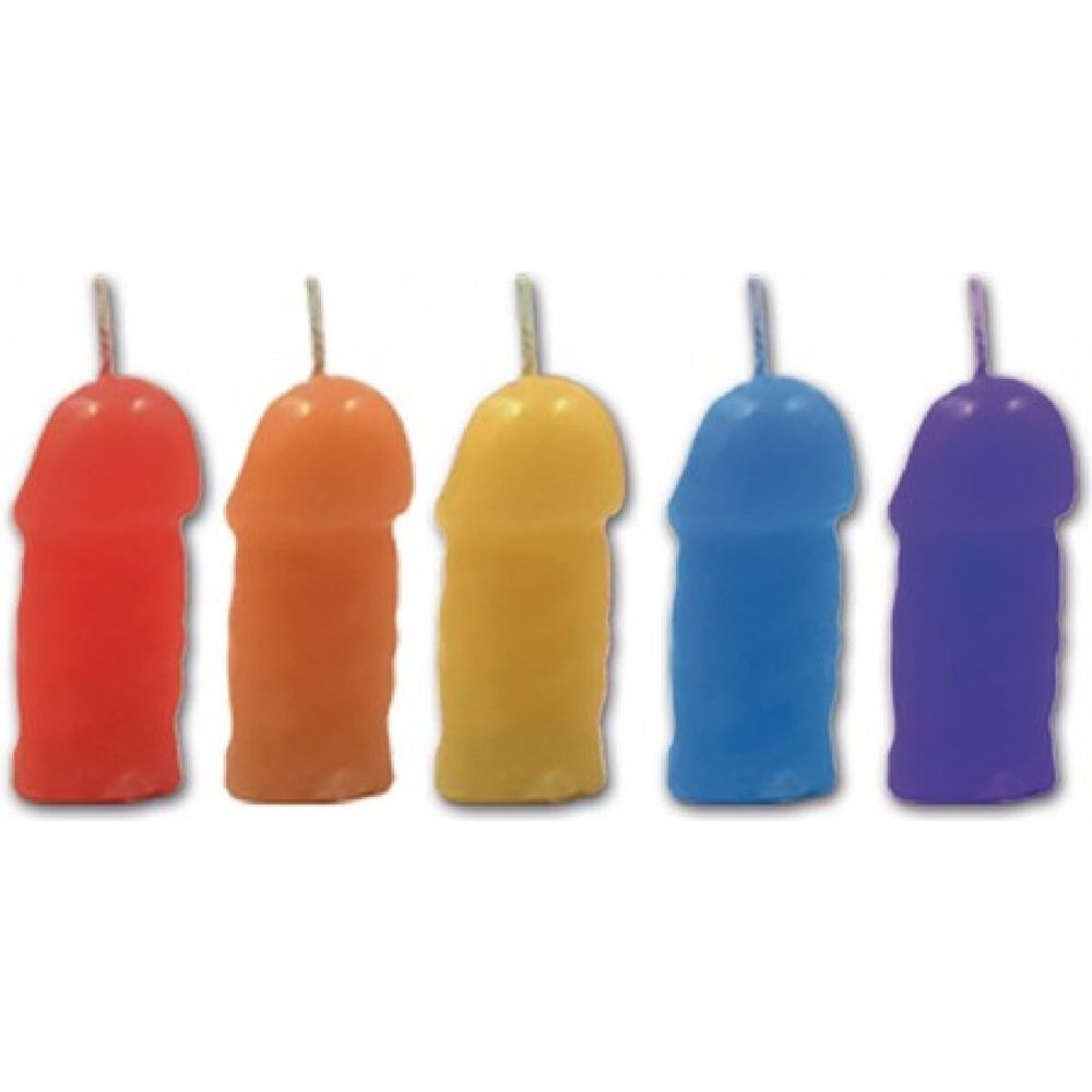 Naughty Novelties Rainbow Pecker Party Candles - Fun Jasmine Scented Phallic Shaped Candles for Unforgettable Party Events