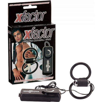 X-Factor Dual Cock & Ball Ring with Vibrating Bullet - Pleasure Enhancer for Men and Couples - Intensify Your Intimate Moments - Black - Adult Naughty Store