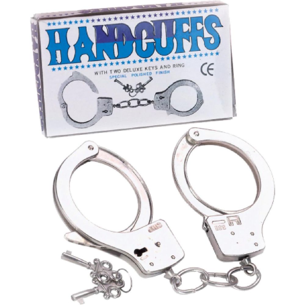 Introducing the Naughty Store Metal Handcuffs - Premium Restraints for Unleashing Your Desires! Model MHC-2021, Unisex, Sensual Pleasure, Elegant Silver